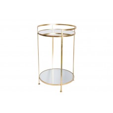 Metalinis stalas BARGE M, veidrodinis viršus, auksinės sp., 39x39x64.5cm