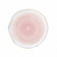 Rožinė porcelianinė lėkštė auksuotais kraštais Easy Life ARTESENAL PINK, 16 cm