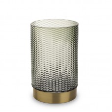 Vaza stiklinė su metalu grafito spl. 20,5x13x13 cm 