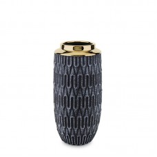 Vaza keramikinė juodos/auksinės spalvos 25x12x12 cm