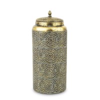 Indas su dangčiu metalinis aukso spalvos 42x18x18 cm 