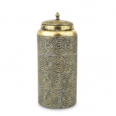 Indas su dangčiu metalinis aukso spalvos 42x18x18 cm 