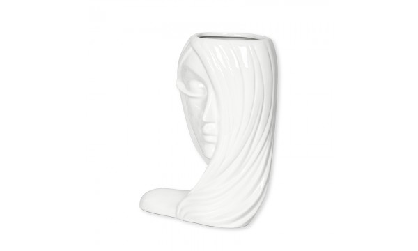 Vaza keramikinė balta Mergina 19.5×13.5×26 cm